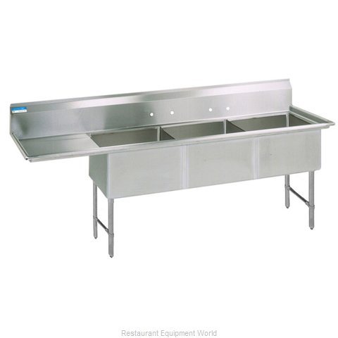 BK Resources BKS6-3-24-14-24LS Sink, (3) Three Compartment