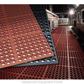 Cactus Mat 3525-C4 VIP TuffDek 3' x 2' Black Heavy-Duty Rubber Anti-Fatigue  Floor