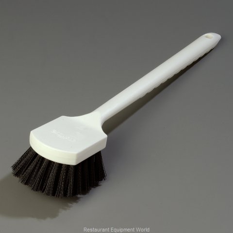 Carlisle White Plastic Scrub Brush With Blue Bristles - 8L