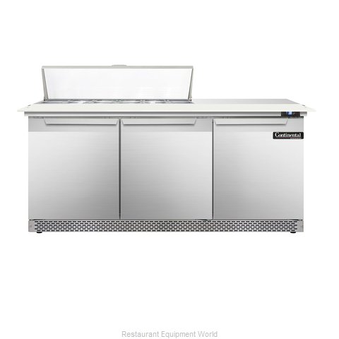 Continental Refrigerator DL72-12C-FB Refrigerated Counter, Sandwich / Salad Top