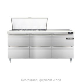 Continental Refrigerator DL72-18M-D Refrigerated Counter, Mega Top Sandwich / Sa