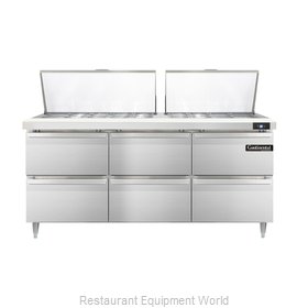 Continental Refrigerator DL72-27M-D Refrigerated Counter, Mega Top Sandwich / Sa
