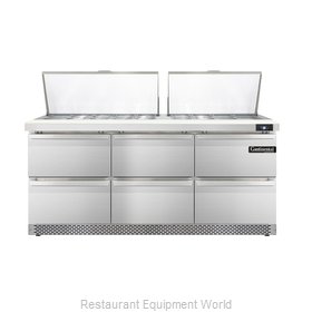 Continental Refrigerator DL72-27M-FB-D Refrigerated Counter, Mega Top Sandwich /