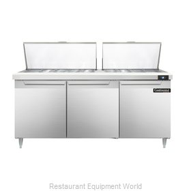 Continental Refrigerator DL72-27M Refrigerated Counter, Mega Top Sandwich / Sala