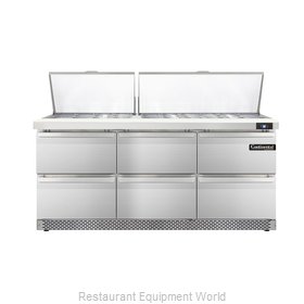 Continental Refrigerator DL72-30M-FB-D Refrigerated Counter, Mega Top Sandwich /