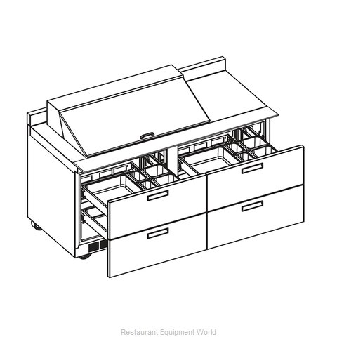 Delfield STD4460N-8 Refrigerated Counter, Sandwich / Salad Top