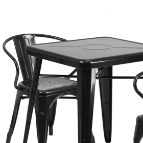 23.75SQ Black Metal Table Set