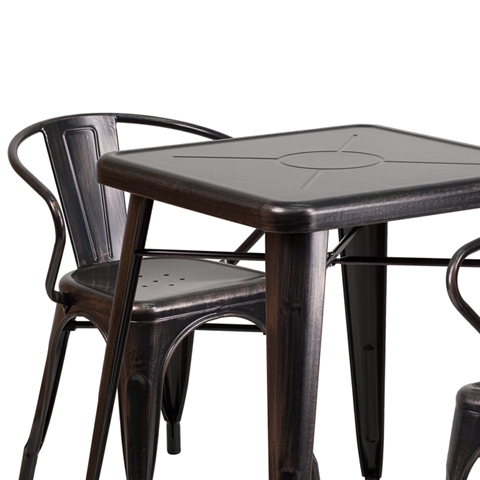 23.75SQ Aged Black Table Set