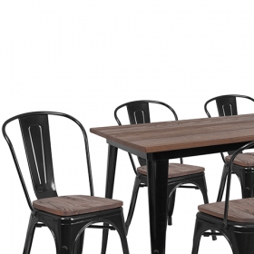 30x60 Black Metal Table Set