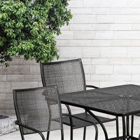 35.5SQ Black Patio Table Set