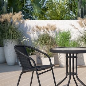 23.75RD Black Patio Table Set