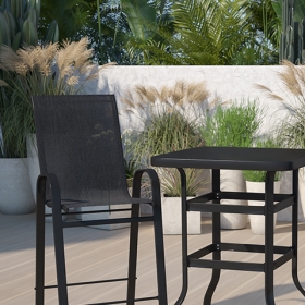 3PC Glass Bar Patio Table Set