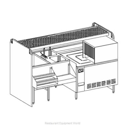 Glastender CS-72-CCW-S Underbar Ice Bin/Cocktail Station, Pass-Thru, Glasswasher