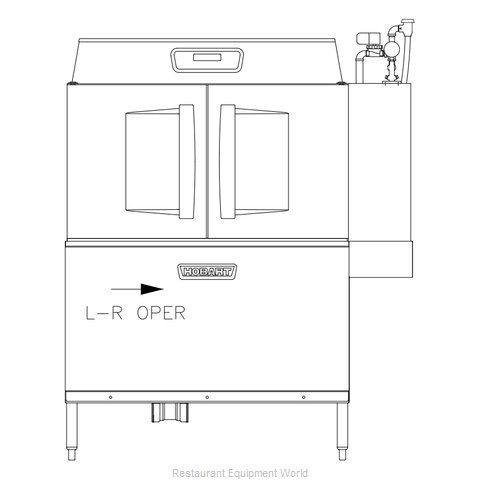 Hobart CL44EN-EGR+BUILDUP, Conveyor Type Commercial Dishwasher