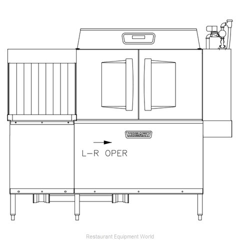 Hobart CL44EN-EGR+BUILDUP, Conveyor Type Commercial Dishwasher