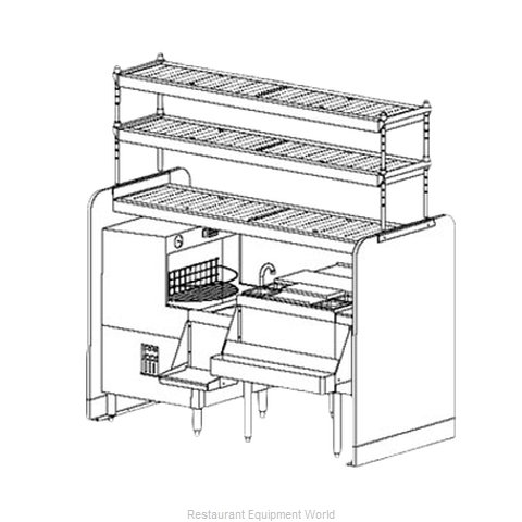 Perlick PTS66L-LF Underbar Ice Bin/Cocktail Station, Pass-Thru Combo