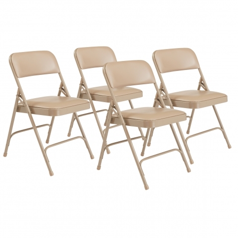 NPS® 1200 Series Premium Vinyl Upholstered Double Hinge Folding Chair, French B