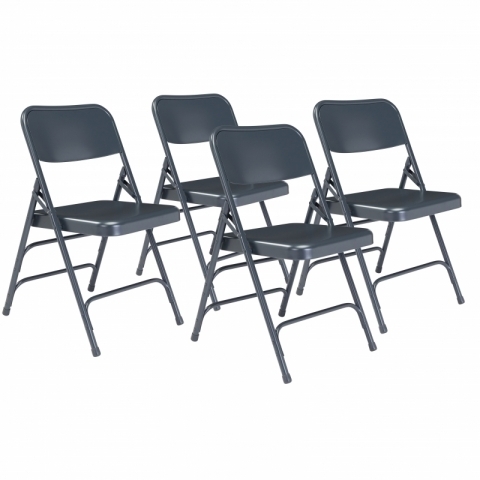 NPSÂ® 300 Series Deluxe All-Steel Triple Brace Double Hinge Folding Chair, Char-