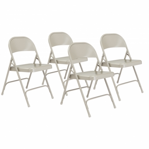 NPSÂ® 50 Series All-Steel Folding Chair, Grey (Pack of 4)