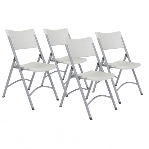 NPSÂ® 600 Series Heavy Duty Plastic Folding Chair, Speckled Grey (Pack of 4)