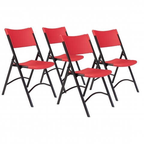 NPSÂ® 600 Series Premium Resin-Plastic Folding Chair, Red (Pack of 4)
